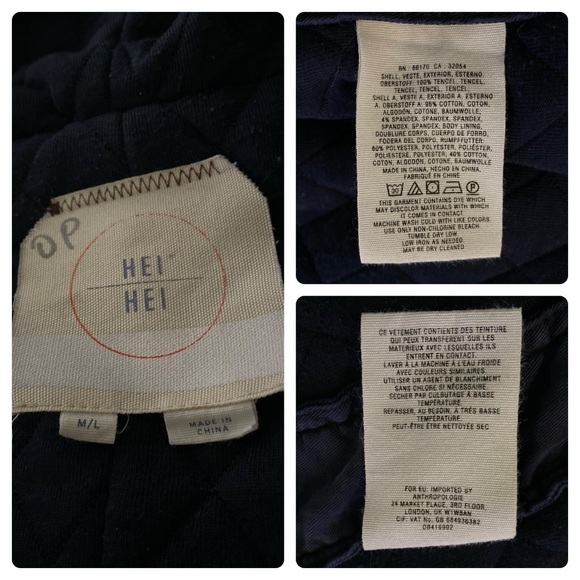 Anthropologie Hooded Utility Cape by Hei Hei Size M/L Navy - Picture 4 of 15